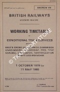 Working Timetable of Conditional Train Services - Section YH - King's Cross and Berwick; Cambridge; Lincolnshire; Humberside, Tees, Tyne, Carlisle, Darlington, Northallerton, Consett - 1 October 1979 to 11 May 1980 by British Railways Eastern Region